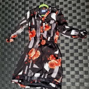 Vera Wang Simply Vera Floral Dress Midi Dress XS